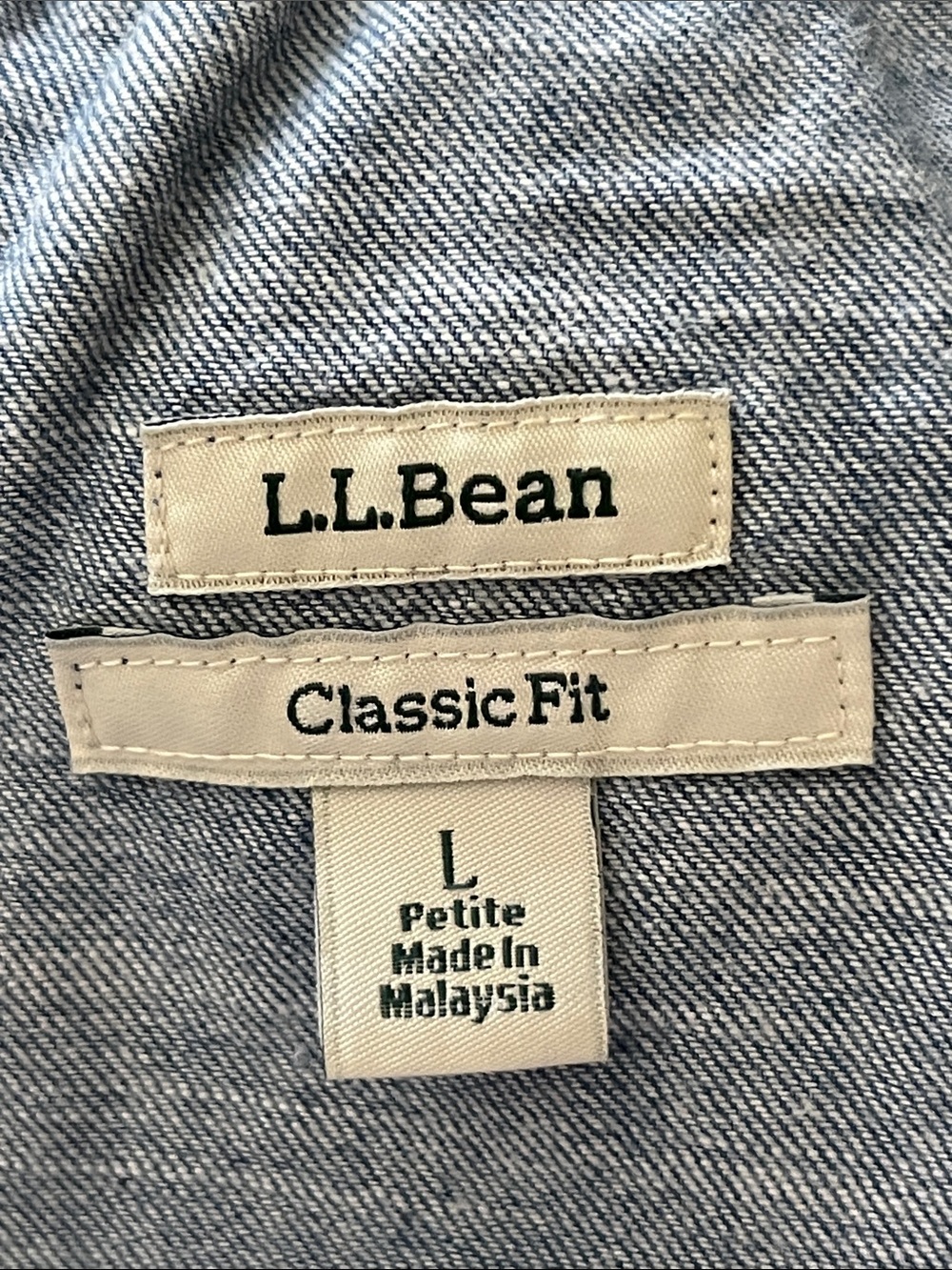L.L. Bean Classic Fit High Rise Drawstring Blue Denim Straight Leg Capris, Large - Picture 4 of 8
